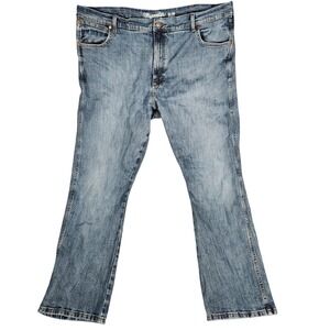 Wrangler Retro Jeans Men's 42X32 Blue Excellent Slim Boot Stretch Denim 88MWZMS